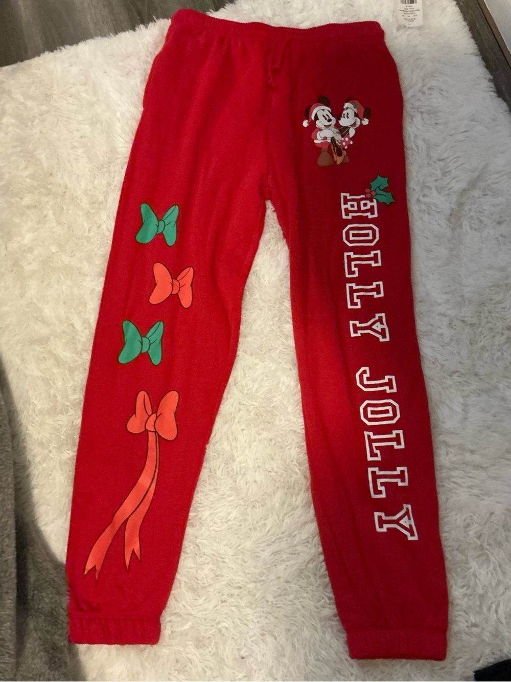 Disney Mickey & Friends Holly Jolly Christmas Sweatpants – Juniors Medium – NWT - Picture 2 of 8